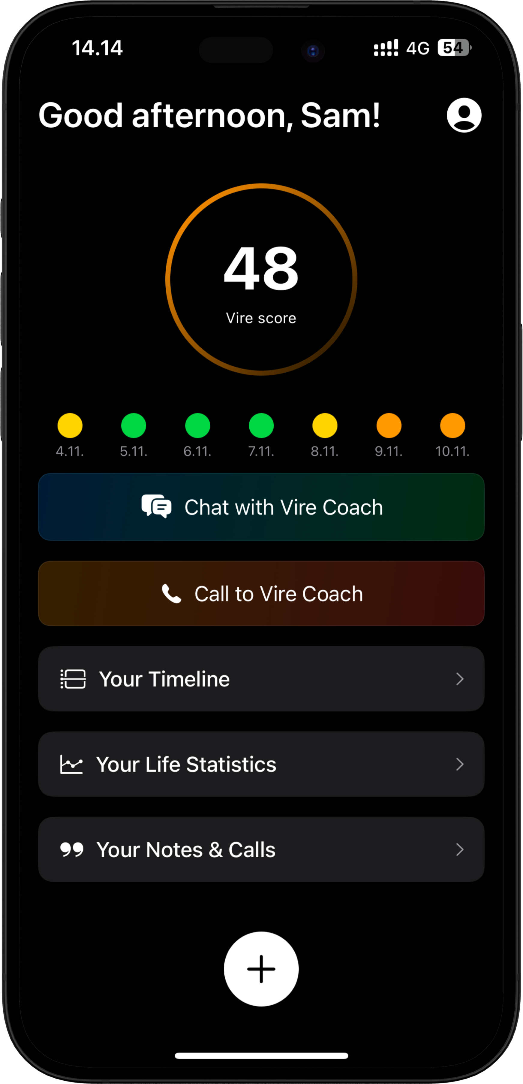 Vire Coach App Screenshot